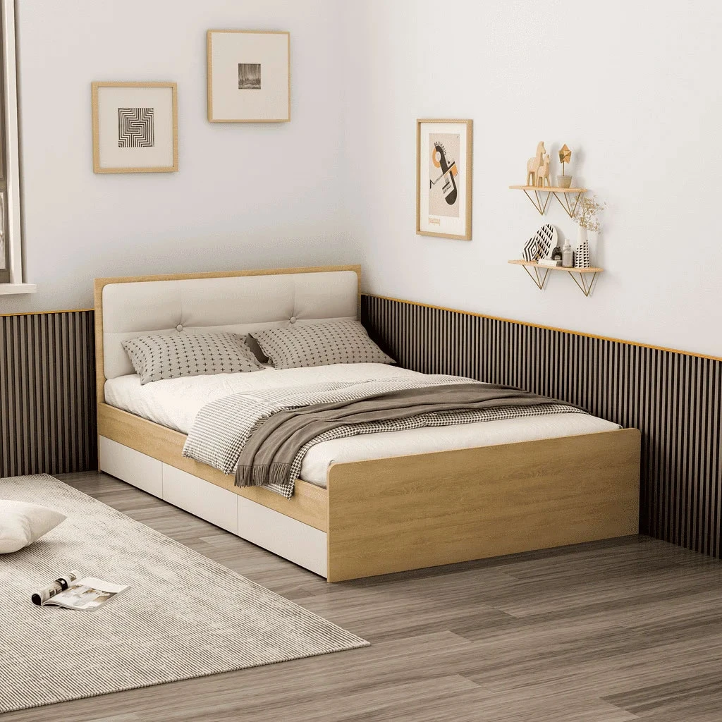 https://noithatmavang.com/Giường ngủ gỗ công nghiệp hiện đại có ngăn kéo tiện lợi GP239